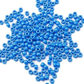 Gxueshan 1000 Pcs Blue Acrylic Pony Beads 6x9mm Bulk for Bracelet Necklace Jewelry Making Earring Hair Braiding Kandi Beads