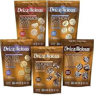 Drizzilicious Mini Rice Cake Bites Variety | 113g Bags | Pack of 5 by Broadway Candy
