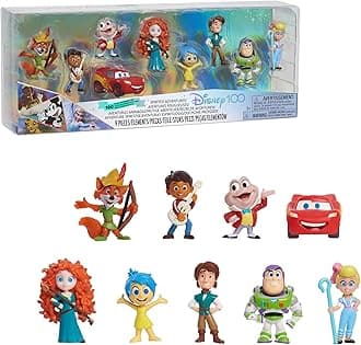 Disney100 Years of Spirited Adventures, Limited Edition 9-piece Figure Set, Kids Toys for Ages 3 Up by Just Play