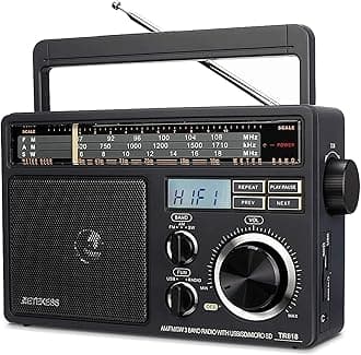 TR618 AM FM Radio Plug in Wall, Portable Shortwave Radios, Support SD, Micro SD and USB Flash Drive, AM FM Radios with Best Reception for Home Kitchen or Drive in