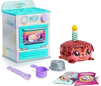 COOKEEZ MAKERY Party Treatz Oven Mix & Make a Birthday Cake Plush Best Friend, Place your Dough in the Oven and Be Amazed When a Warm, Scented, Interactive, Birthday Cake Plush Friend Comes Out