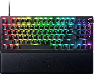 Huntsman V3 Pro TKL Esports Gaming Keyboard: Analog Optical Switches - Razer Snap Tap - Rapid Trigger - Adjustable Actuation - Media Keys & Dial - Doubleshot PBT Keycaps - Wrist Rest - Black