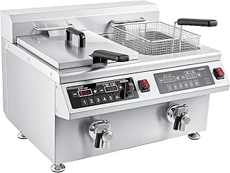 Electric Fryer with Timer and Oil Drain
