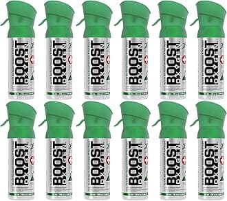 Natural Aroma 3 Liter Portable Oxygen Canister for Respiratory Support, Aerobic Recovery, and Oxygen Boost (12 Pack)