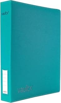 Vault X Trading Card 3 Ring Binder, fits 9 Pocket Pages, 540 cards, Exo-Tec Material, Easy Open, D-Ring Clip Folder for Collectible Card Games, Sports, TCG (Teal, Slim)