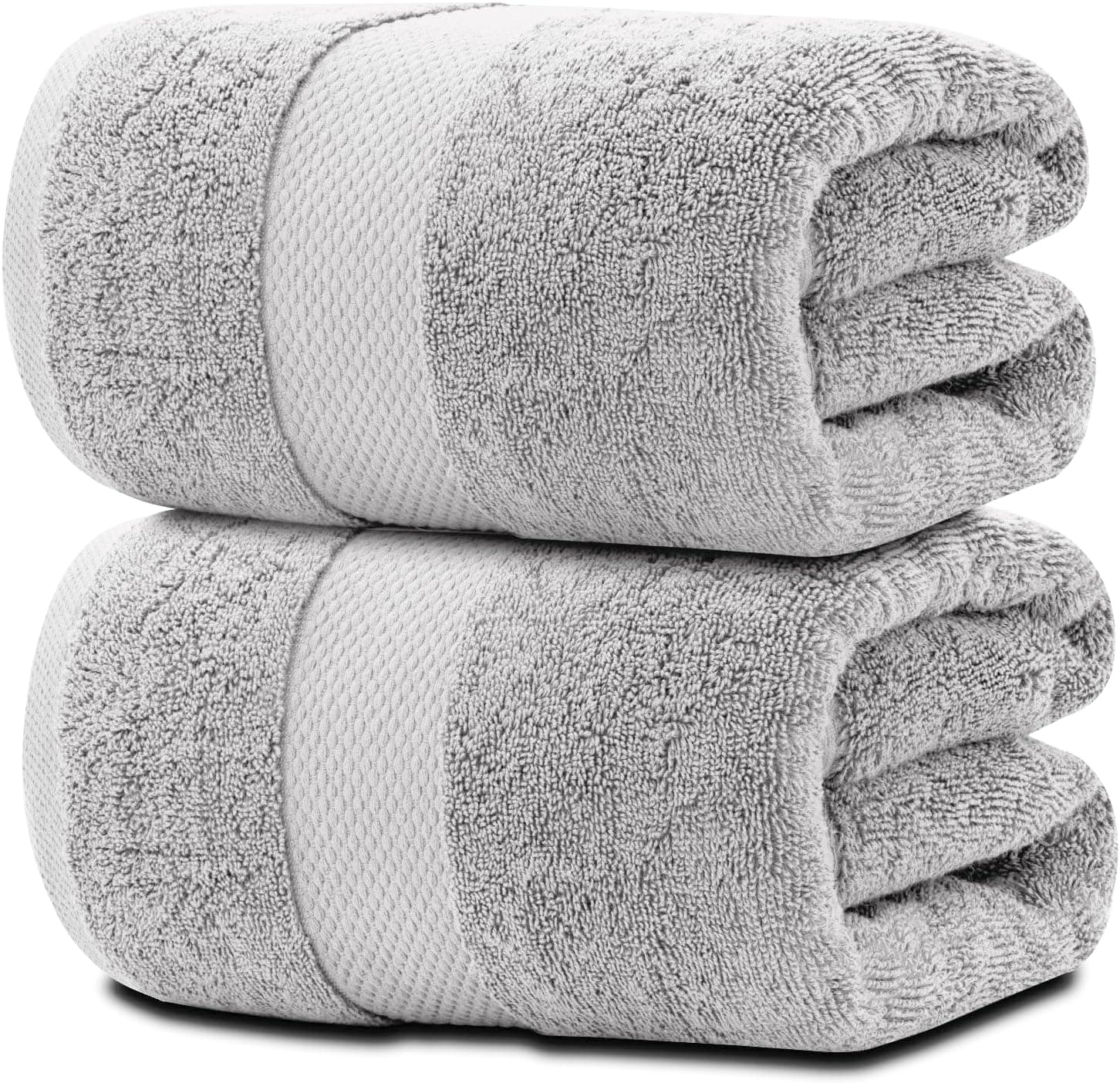 White Classic Luxury Bath Sheets Towels for Adults Extra Large | Highly Absorbent Hotel Collection | 35x70 Inch | 2 Pack (Dolphin Gray)