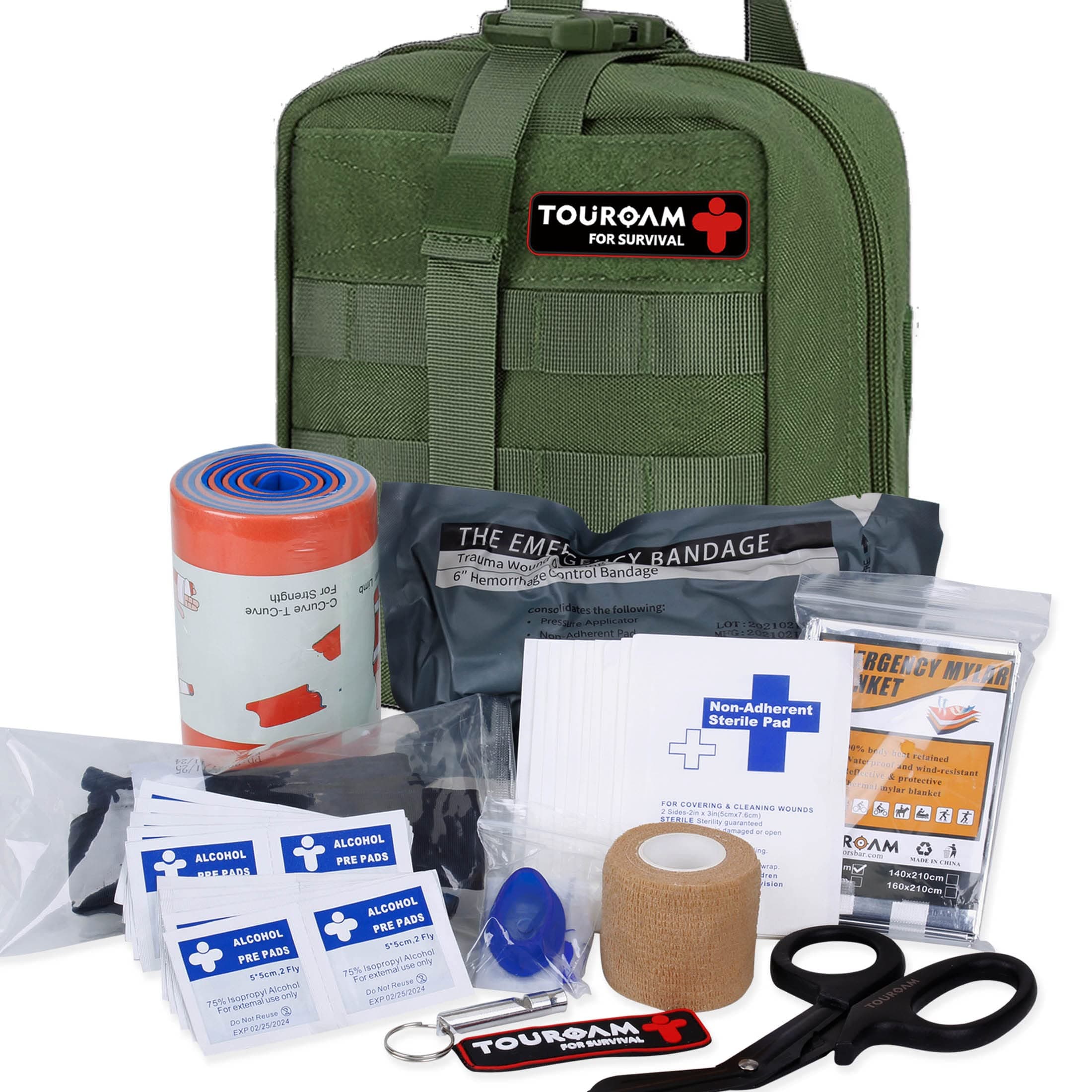 Tactical Emergency First Aid Kit-MOLLE Admin Pouch IFAK-Wound Dressing Blood Control EMT Survival Trauma Kit-Camp Travel Car Kit