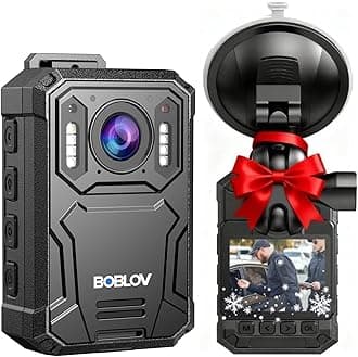 BOBLOV KJ23PRO 2K Body Camera, 127GB Body Cams with Night Vision, 4000mAh Battery for 15 Hours Continuous Recording, IP66 Design, USB-C Design for Law Enforcement, Security, and Outdoor Work