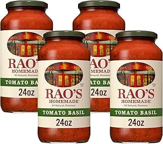 Rao's Homemade Tomato Basil Sauce, 24 oz, All Purpose, Keto Friendly Pasta Sauce, Premium Quality, Tomatoes from Italy and Basil (Pack of 4)