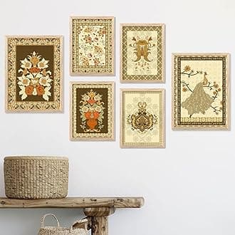 kotart Premium Digital Madhubani Art Paintings with Frame for Home Decor - Framed Painting for Living Room Bedroom Office Room Decor - Painting for Wall Decoration - Pack of 6 (J)