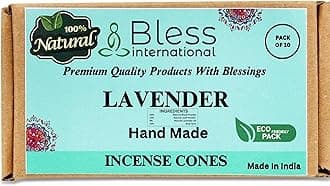 Lavender 100%-Natural-Incense-Cones Handmade-Hand-Dipped Organic-Chemicals-Free for-Purification-Relaxation-Positivity-Yoga-Meditation The-Best-scents (10 Count)