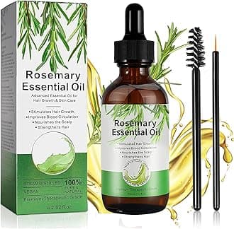 Rosemary Oil for Hair Growth, Rosemary Essential Oils for Hair Loss & Skin Care, Strengthens Hair, Nourishes Scalp, Light Weight, Non Greasy, Improves Scalp Circulation 60 ml for Unisex