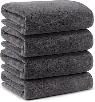 Orighty Bath Towels Pack of 4(27’’ x 54’’) - Soft Feel Bath Towel Sets, Highly Absorbent Microfiber Towels for Body, Quick Drying, Microfiber Towel for Sport, Yoga, SPA, Fitness - Grey