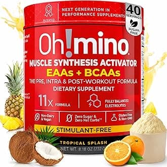 - BCAAs + EAAs, All 9 Essential Amino Acids for Muscle Growth & Recovery, Tropical Flavor, Stimulant-Free, Sugar-Free Pre/Intra Post Workout Supplement, Non-GMO