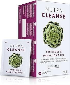 NUTRACLEANSE - Detox Tea | Colon Cleanse Tea | Constipation Teabags - Full Body Detox Cleanse – Includes Dandelion Root & Burdock Root - 20 Individually Wrapped Bags - Herbal Teas (1 Pack)
