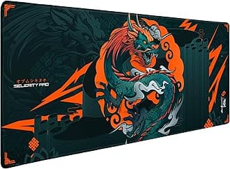 Japanese Large Waterproof Gaming Mouse Pad, Thick (4mm) |35.5x16x0.16 |Stitched Edges, Control and Speed, Anime XL Orange Desk Mat with Rubber Base
