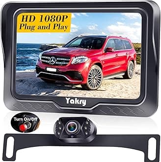 HD 1080P Backup Camera for Cars, Trucks, SUVs, RVs - Night Vision, Waterproof, Wide Angle, Easy DIY Installation, Includes 4.3” LCD Monitor for Safer Parking