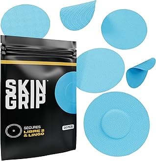CGM Patches for Freestyle Libre (20-Pack), Waterproof & Sweatproof for 10-14 Days, Pre-Cut Adhesive Tape, Continuous Glucose Monitor Protection(Blue)