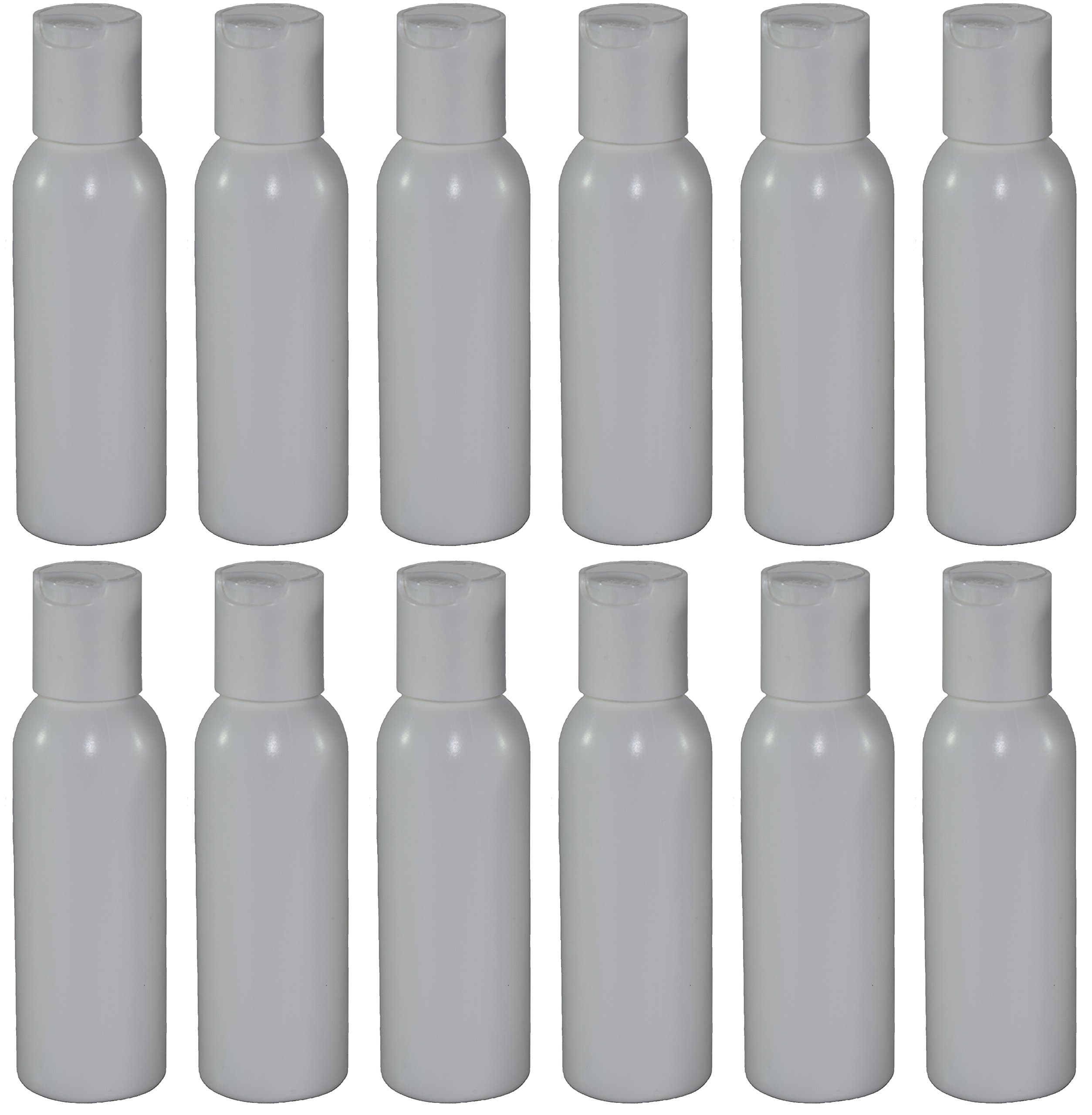 2-oz Refillable Bottle with Disc Cap (12 Pack, White)