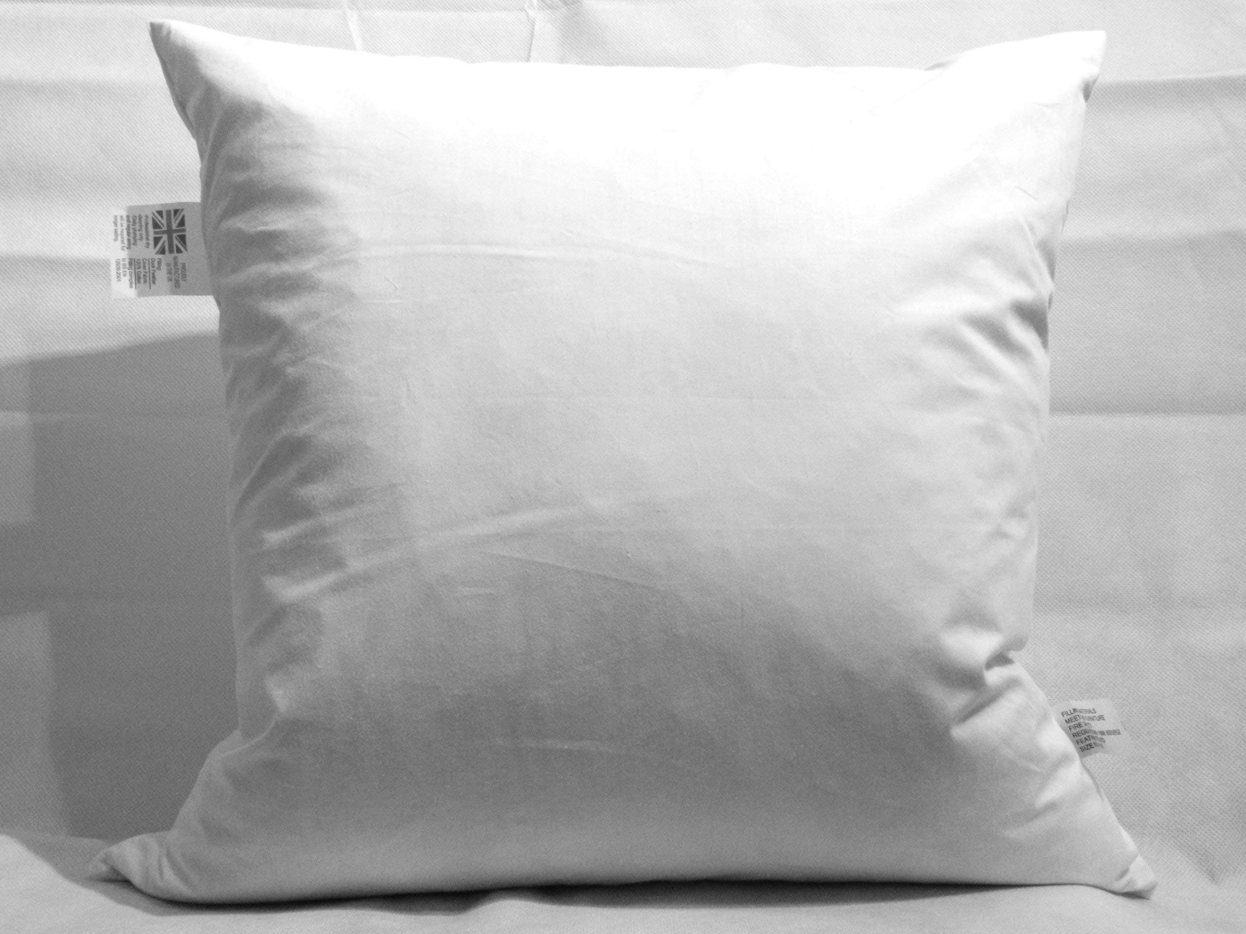 Luxury New White Duck Feather Cushion Pad Inner Insert - 26 x 26" (65 x 65 cm) - 100% Natural Cotton Anti Dust Mite And Down Proof Cover - Double Stitched Seams - Non Allergenic - Machine Washable - FREE P&P