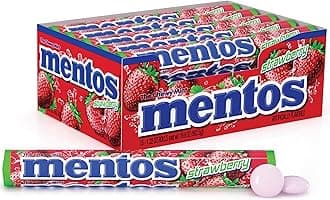 Chewy Mint Candy Roll, Strawberry, Halloween Candy, Bulk, Party, Non Melting, 1.32 ounce/14 Pieces (Pack of 15)