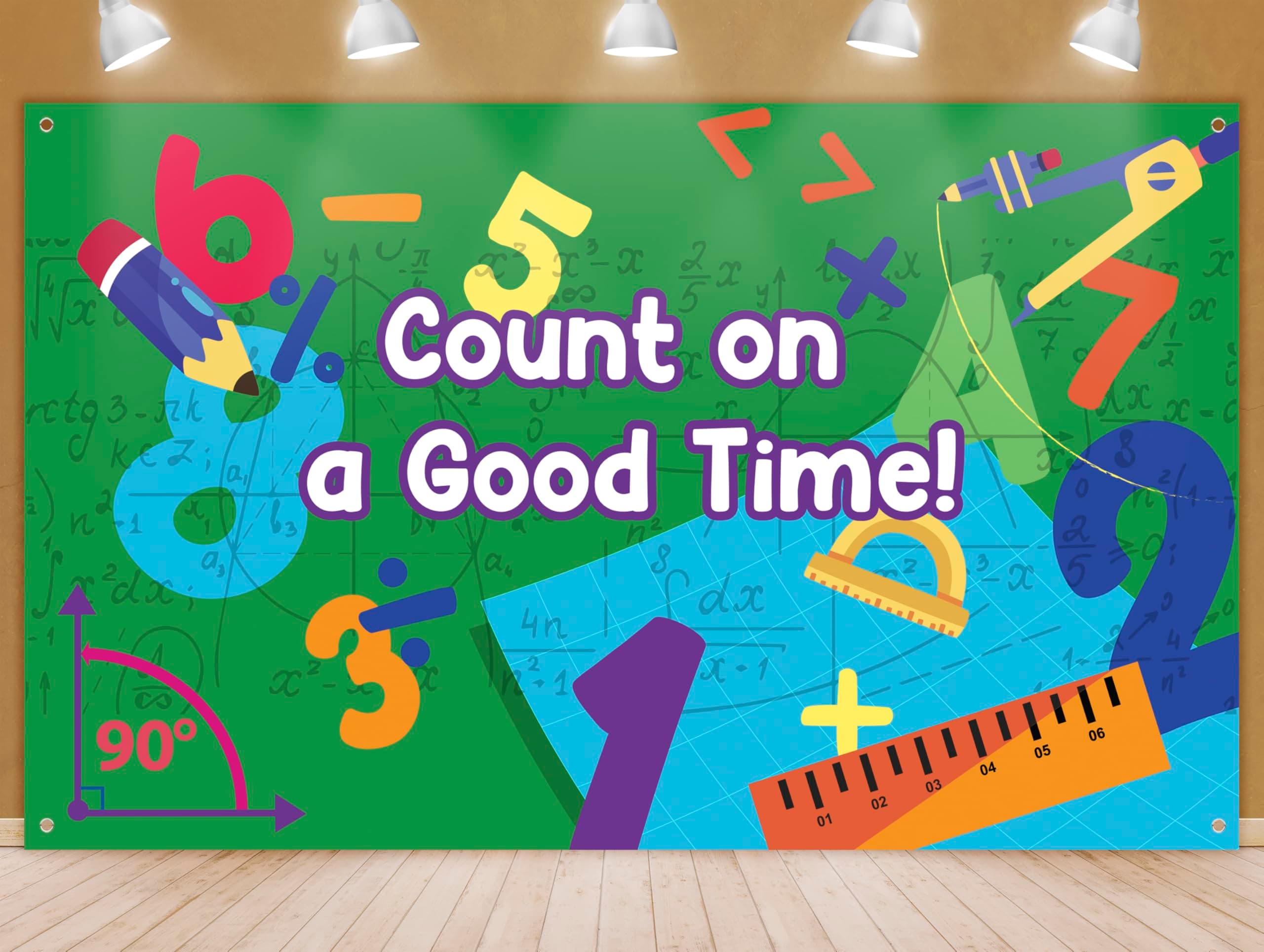 Pi Day Math Backdrop - Themed Banner, Background for Classroom, Birthday (70" x 43")