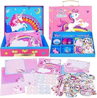 TCJJ 112 Pieces Unicorn Stationery Set For Girls, Stationery Set For Kids 5-12 Years, Letter Writing Sets For Kids