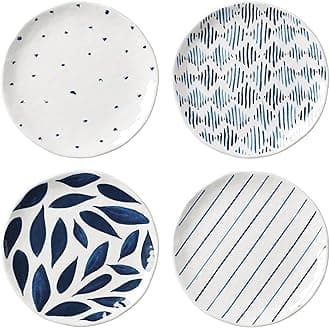 Lenox 895235 Blue Bay Melamine Assorted Accent Plates, Set of 4, 8.75", Lightweight Melamine Material