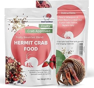 Natural Hermit Crab Food – High-Protein Hermit Food with Real Fruit and Sprouted Grains – 65 g (2.3 oz) Crab Food for Pet Hermit Crabs by Snout and Shell