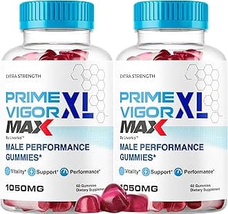 (2 Pack) Prime Vigor XL Max - PrimeVigor XL Max Gummies for Men - Maximum Strength, Prime Vigorxl Male Gummys, PrimeVigorMax Advanced Formula, PrimeVigorGummies Supplement, 120 Gummies for 2 Months