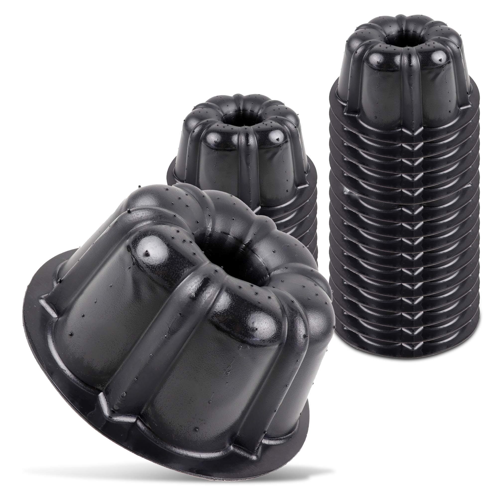 Bakeable Plastic Mini Cake Pan - Baking Pan With Non-Stick Silicone - Reusable Mold For Baking and Much More - 25 QTY Pack