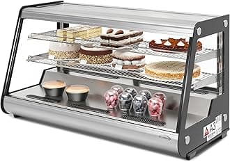 - KoolMore 48 in. Refrigerated Bakery Display Case with Clear Glass Front, Sliding Rear Doors, LED Lighting, Adjustable Temperature, and Dual Shelving in Stainless-Steel, 7 cu. ft. (CDC-7C-SS)