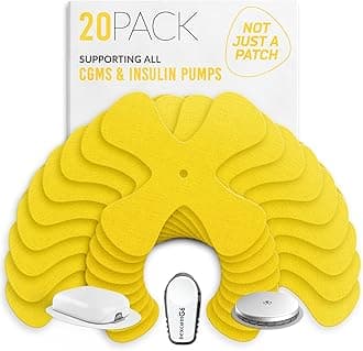 Not Just A Patch X-Patch CGM Sensor Patches (20 Pack) - Water Resistant Omnipod 5 Adhesive Patches - Durable for Active Lifestyle for 10-14 Days - Compatible with Dexcom G6, Libre 2 in Yellow