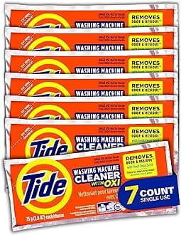 Washing Machine Cleaner by Tide, Washer Machine Cleaner with Oxi for Front and Top Loader Washer Machines, Deep Cleaning Residue & Odor Eliminator, 7 Month Supply