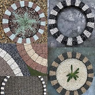 Garden Granite Circle Tree Surround Grass Border Paving Slab Stone Concrete Water Feature (CREAM/LIGHT GREY, 300)