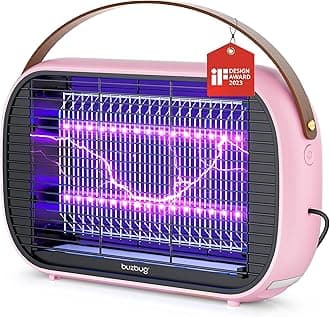 Buzbug LED Bug Zapper Indoor,10 Years Lifespan Lamp Sustainable Less Power, Durable High-Voltage Electric Mosquito Zapper,Fly Trap Mosquito Trap,Fly Killer Fly Zapper -MA015B(Pink)