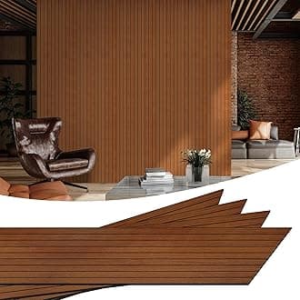 WADILE PVC Wood Grain Panels for Wall, 15.7 in X 8.5 ft Burlywood Soundproof Panels, 3D Wall Panels for Interior Decor, Cover 11.2 Sqft