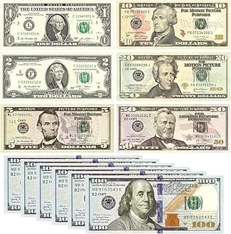 210 Pcs Fake Money Prop Money Play Money - Realistic Dollar Bills for Movie Filming, Kids Games, Party Fun, and Magic Tricks