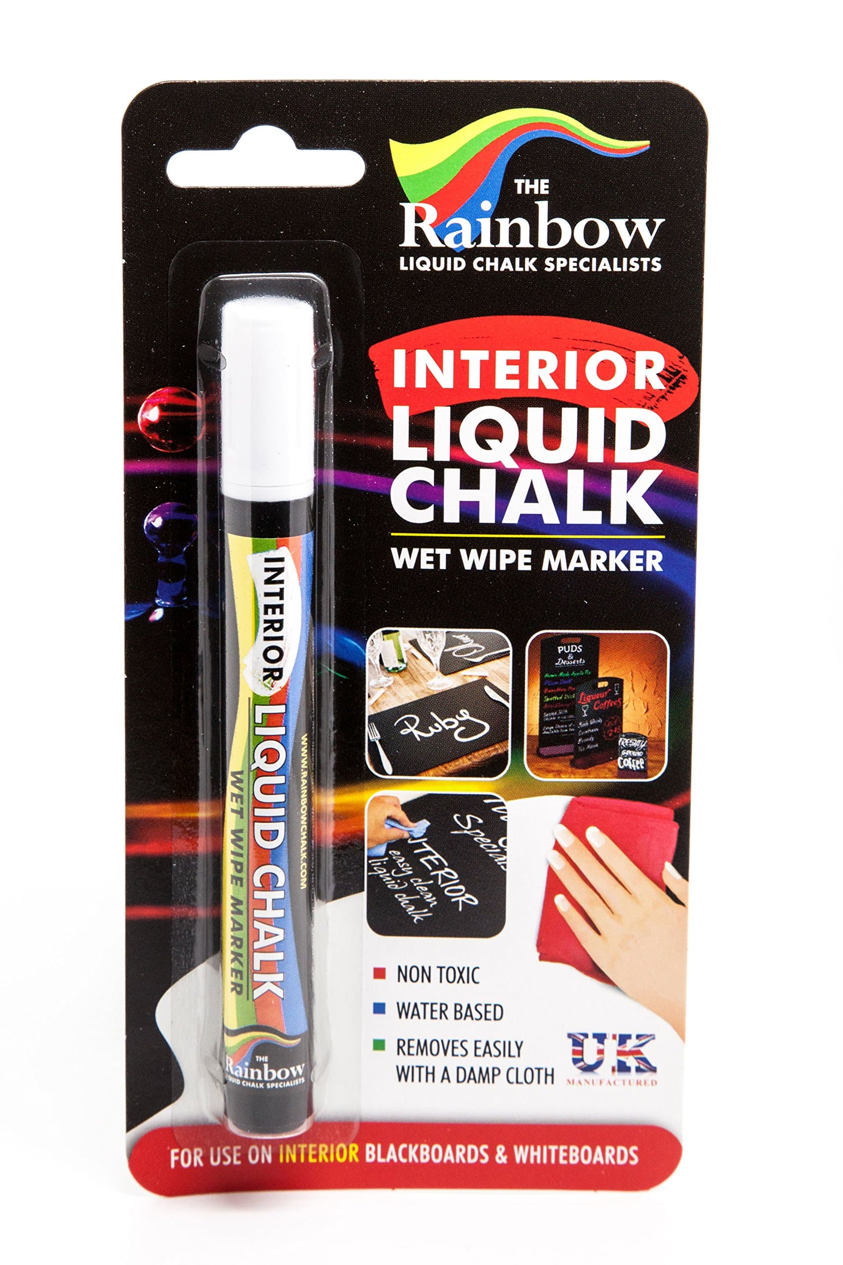 White Interior Liquid Chalk Marker Pen 5mm Bullet