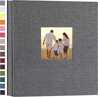 (600 Pockets, Gray) - potricher Linen Hardcover Photo Album 4x6 600 Photos Large Capacity for Family Wedding Anniversary Baby Vacation (Grey, 600 Pockets)
