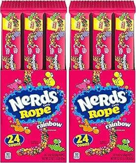 Rope Candy, Rainbow, 0.92 Ounce (Pack of 48)