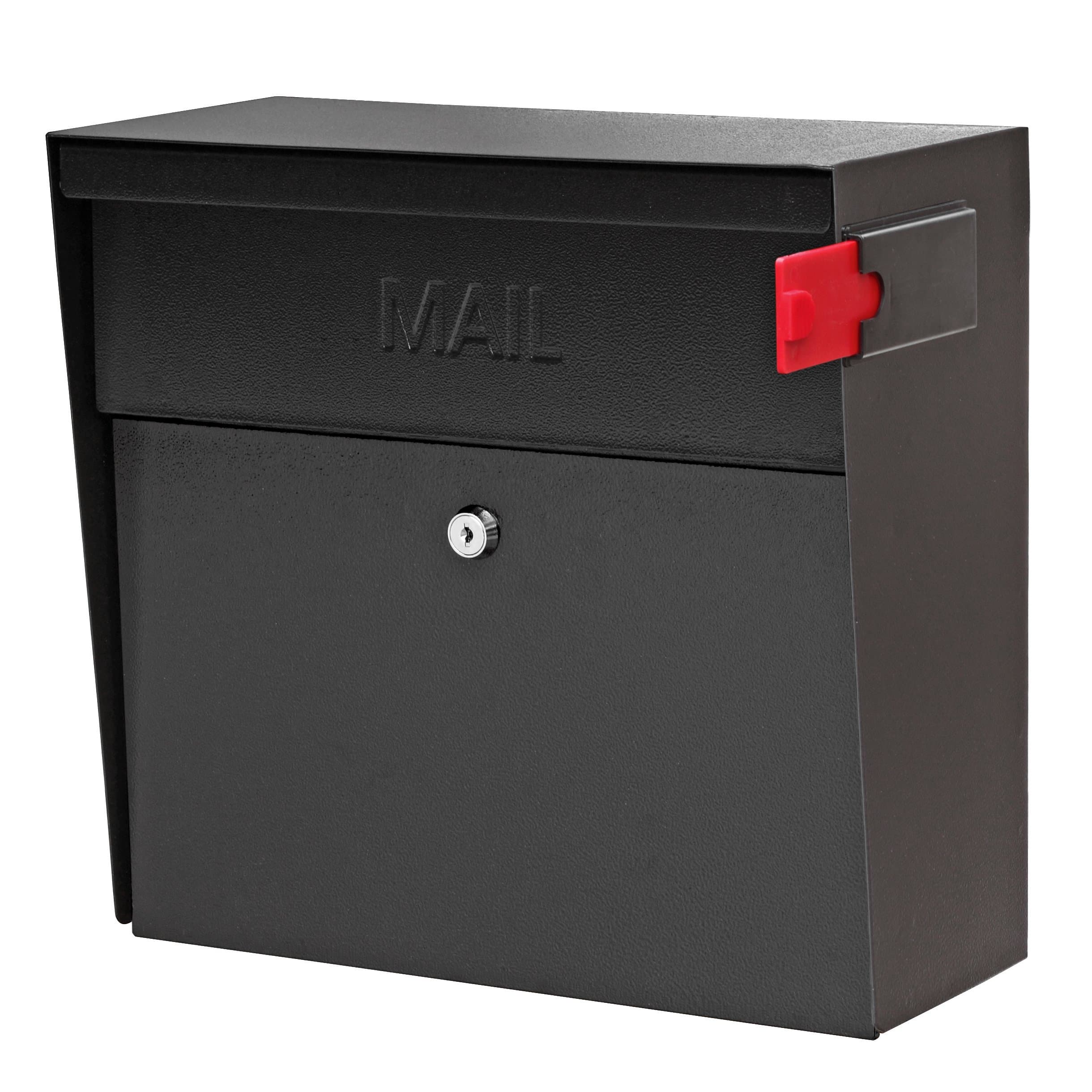 7162 Metro, Black High Capacity Wall Mounted Locking Security Mailbox,Medium