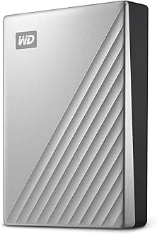 WD 6TB My Passport Ultra for Mac, portable external hard drive, USB-C, Mac Compatible, portable external storage, software with defense against ransomware, backup and password protection, Silver
