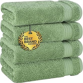 Hand Towels for Bathroom, 100% Cotton Turkish 4 Piece Hand Towel Set, Soft Absorbent Face Towels, Sage Green Hand Towels