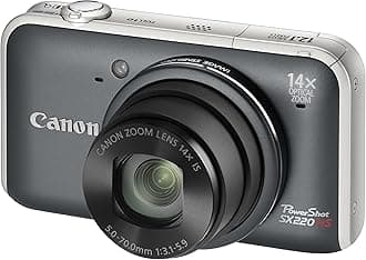 Canon PowerShot SX220 HS Digital Camera - Grey (12.1MP, 14x Optical Zoom) 3.0 inch LCD