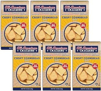 All-American Snack Crackers, Crispy Cornbread, 5 Ounce (Pack of 6), Made with Real Ingredients, Non-GMO, Kosher
