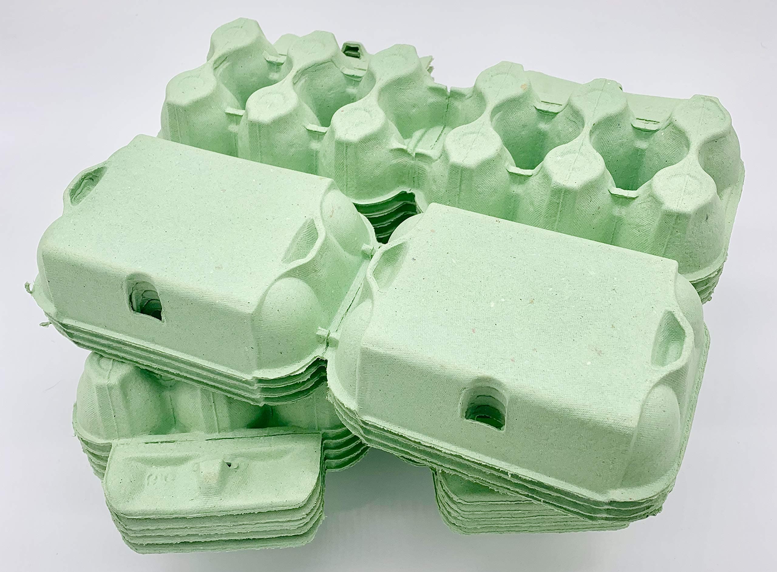 HAPPY CHICKENSNEW 1/2 DOZEN 'FLAT TOP' EGG BOXES IN PALE GREEN 50/100/150 (100)