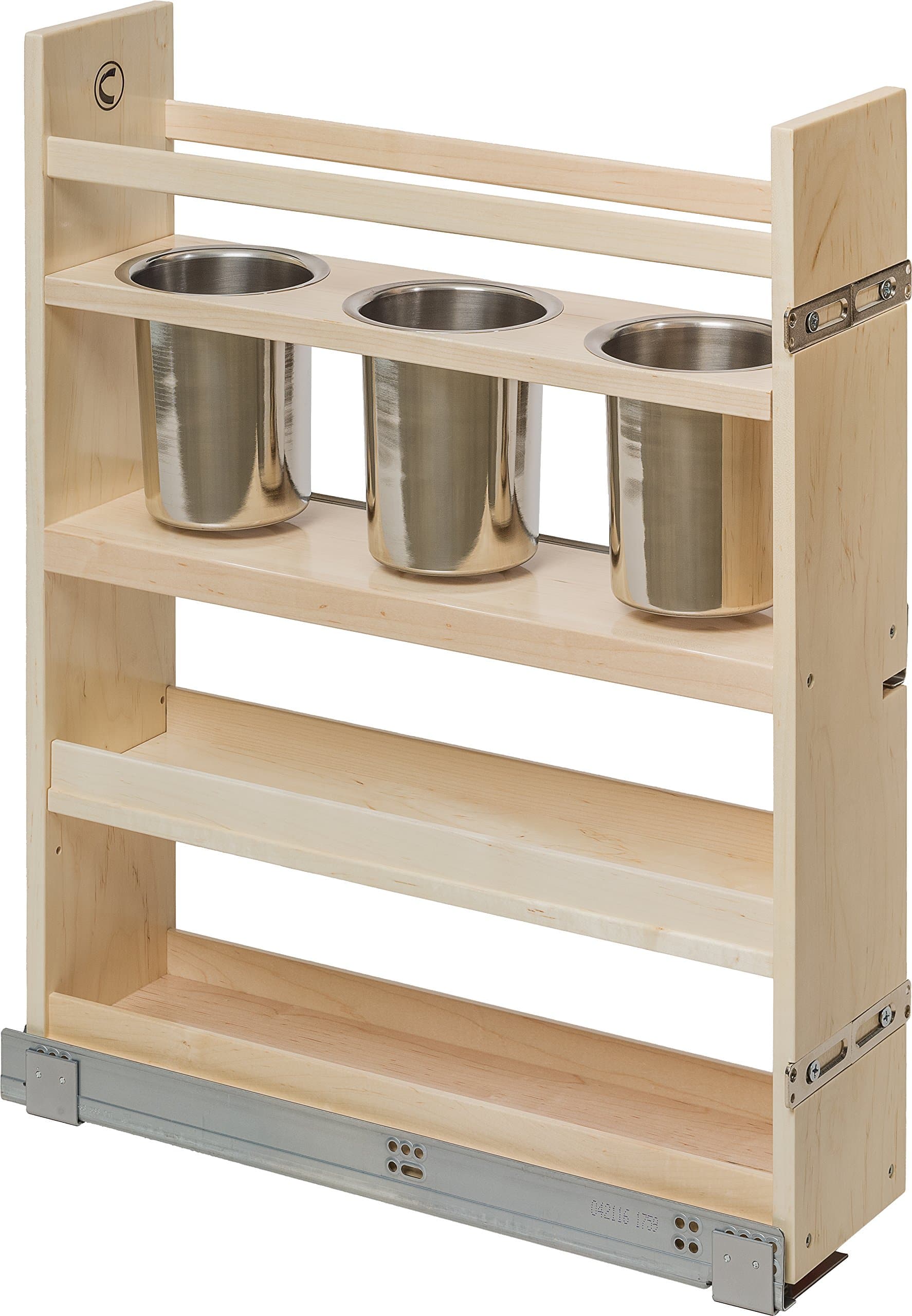 CASCAN55PF Kitchen Base Cabinet Pull-Out Canister Organizer - 5-7/8"W x 26-3/4"H x 21-1/2"D - Baltic Birch - Blum Soft Close Slides