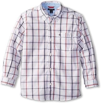 Boys' Long Sleeve Woven Button-down Shirt, Lightweight & Breathable