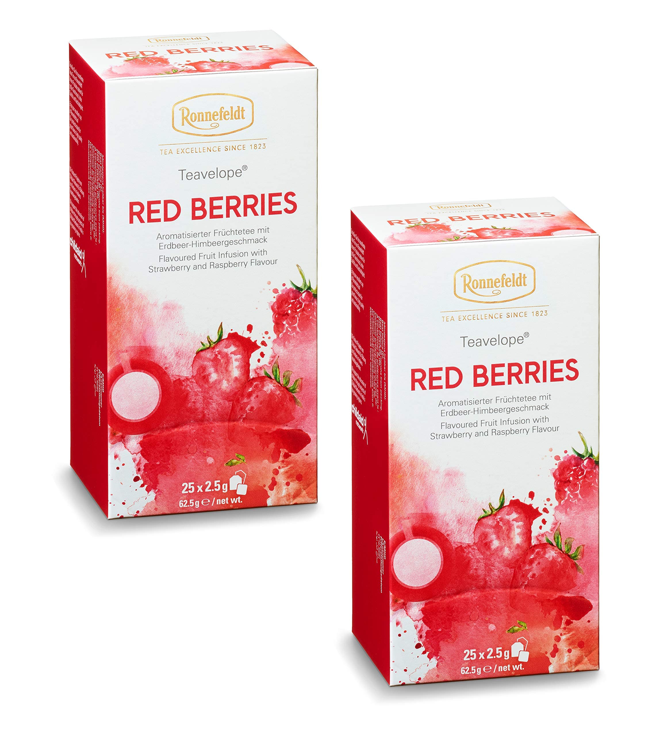 Ronnefeldt-Teavelope - Pack of 2 - Red Berries - Flavoured Fruit Tea - 2 x 25 x 2.5 g Tea Bag